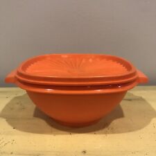 Vintage Tupperware Servalier Bowl With Lid Orange 841-4 840-8