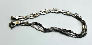 Vintage Sterling Silver 7" Braided-like Bracelet Made in Italy~SO BEAUTIFUL! - Bild 1 von 4