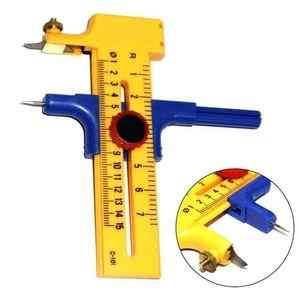 Circle Cutter 1 Set Vinly 10mm-150mm Yellow For Rubber Leather Plotting - Picture 1 of 12