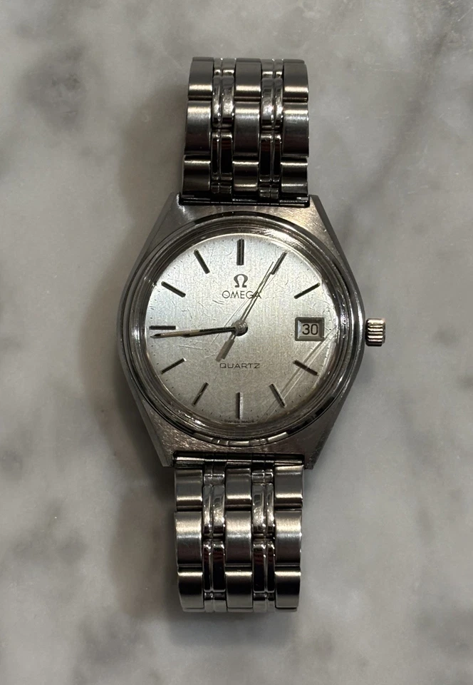 Vintage OMEGA Quartz 35mm men Watch 196.0122 w/ Vintage Bambi Bracelet Band  - Image 1 of 4