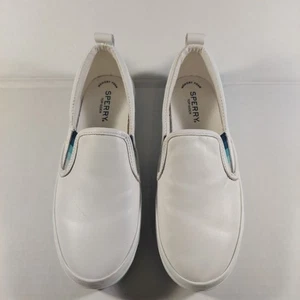 Sperry Crest Twin Gore Plateau Weiß Leder Damen Sneaker Gr. US 7 NEU - Bild 1 von 5