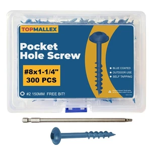 Vis à Trou de Poche 1 1/4 Pouce, Vis de Poche Extérieure #8 X 1-1/4" Grossier Thre... - Photo 1/6