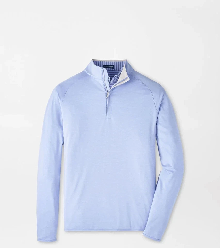 全新 男式 PETER MILLAR 高尔夫 L/S Stealth Performance 1/4 拉链套衫,中号 — 第 1/1 张图片