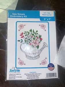 WATERING CANS stitch Janlynn Kit preowned partially done and needs new thread * - Picture 1 of 5