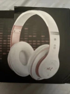 Wireless Bluetooth Headphones with Noise Cancelling Over-Ear Stereo White Rose - Picture 1 of 9