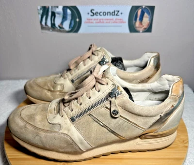 Zapatillas deportivas Mephisto Toscana informales con cordones bajas de cuero metálico para mujer talla 9 Foto 1 de 4