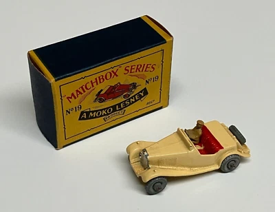 original 1956 MATCHBOX 19A MG SPORTS CAR in Original B2 MOKO Style Box ~ RARE!! - Image 1 of 4