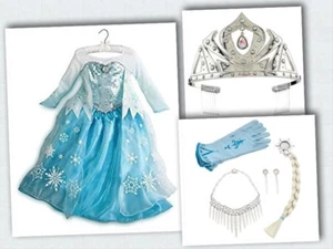 DISNEY STORE FROZEN ELSA COSTUME DRESS DELUXE 1st ACCESSORIES DISNEY TIARA 7-8 - Picture 1 of 1