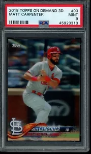 2018 Topps On Demand 3D #93 Matt Carpenter PSA 9 Mint Card SP PR 269 - Foto 1 di 2