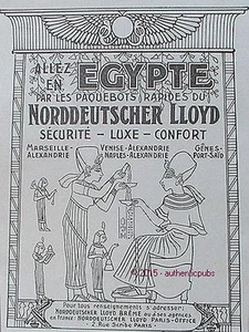 PUBLICITE PAQUEBOT NORDDEUTSCHER LLOYD EGYPTE PHARAONS DE 1929 FRENCH AD PUB - Imagen 1 de 1