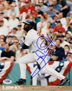 Foto firmada de Carl Everett 8x10 de los Medias Rojas de Boston PSA/ADN AUTOGRAFIADA - Imagen 1 de 1