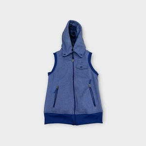 Blue Burton Heavy Sleeveless Hooded Vest Sweatshirt Women's Size S Small - Picture 1 of 7