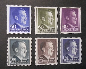 GERMANY GERMANIA Generalgouvernement POLONIA REICH 1942 Hitler 6V Cpl set MNH** - Picture 1 of 2