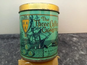 The three castles 50 cigarette tin paper label with cutter England - Picture 1 of 11
