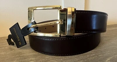Marco Valentino Men's Size 48” Dark Brown Leather Dress Belt NWT - Image 1 of 4