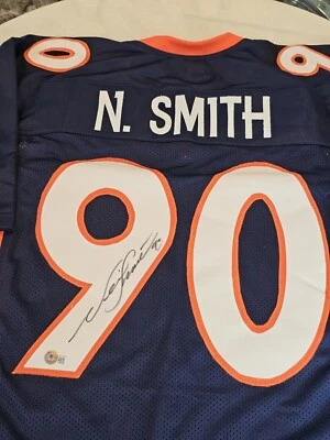 Camiseta deportiva Beckett autografiada/firmada de Neil Smith pegatina azul personalizada  Foto 1 de 4