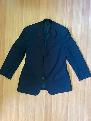 Blazer Traje Chaqueta 44 R Negro Lana Italia Diseñador de Lujo Armani Collezioni Foto 1 de 4