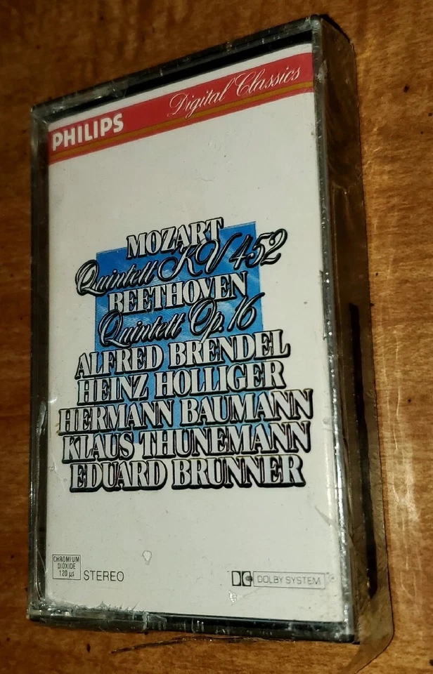 Mozart, Beethoven For Piano & Wind (Cassette, Philips) New, Brendel Holliger +  - Image 1 of 4