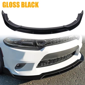 For Dodge Charger R/T SXT 2015-2022 Double Deck Gloss Black Front Lip Splitter A - Picture 1 of 14