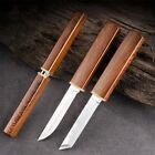 Stainless Steel Double Edge Knife Wooden Fruit Knife Small Knife  Hunting