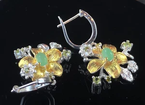 Ohrringe Chrysopras Silber 925 Sterling E72841 - Bild 1 von 5