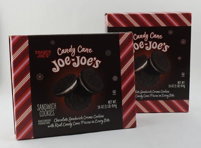 2 New Trader Joe's Candy Cane Joe-Joe's Cookies 16 oz each box - Image 1 of 3