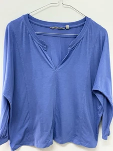 Athleta Essence Boxy Notch Neck Blue Top Womens Shirt Sz XS - Picture 1 of 6
