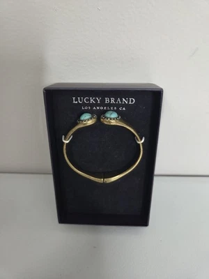 Pulsera brazalete piedra círculo tono oro Lucky Brand turquesa Foto 1 de 3