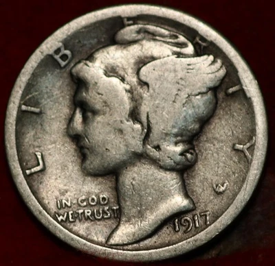 1917-S San Francisco Mint Silver Mercury Dime - Image 1 of 2