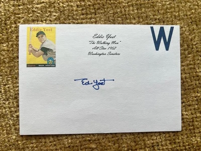 Eddie Yost Signed 4 x 6 Auto signed Index Card Washington Senators All Star 1952 - Image 1 of 2