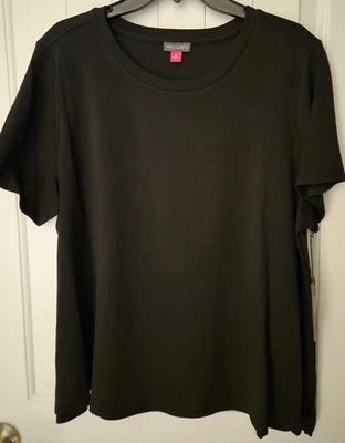 Blusa de malha Vince Camuto Classic preta profunda ~ Tamanho 2X ~ Nova com etiqueta ~ $49 original - Imagem 1 de 4