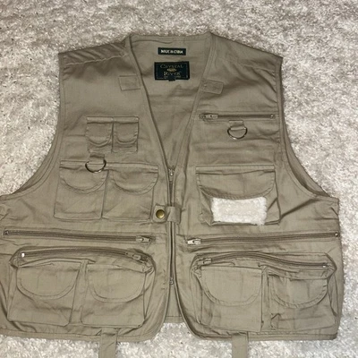 CRYSTAL RIVER FISHING VEST KHAKI CANVAS Men’s Size Medium GUC-c - Image 1 of 4