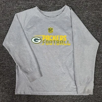 Camiseta Green Bay Packers Niños 5/6 Gris Manga Larga Equipo de Fútbol Americano NFL Cuello Redondo T Foto 1 de 4