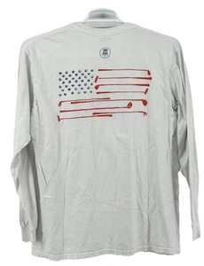 Taburete de bar deportes golf manga larga bolsillo camiseta club bandera blanca grande Portnoy - Imagen 1 de 5