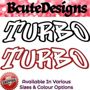 TURBO AUTO VAN VINYL AUFKLEBER TRANSFER STICKER 3D GRAFFITI LOOK ÄSTHETIK STYLING - Bild 1 von 3