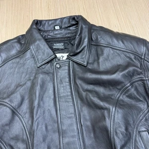 Vintage Czar Black Soft Leather Bomber Jacket Thermolite Zip Liner - Size XL - Picture 1 of 8