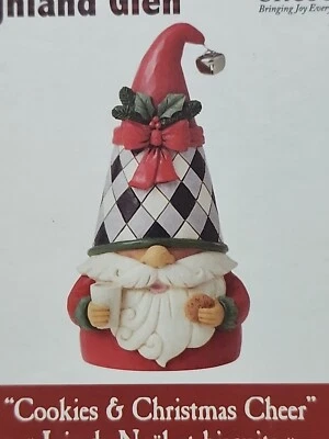 Jim Shore Heartwood Creek: Highland Glen Gnome with Milk & Cookies Fig 6012870