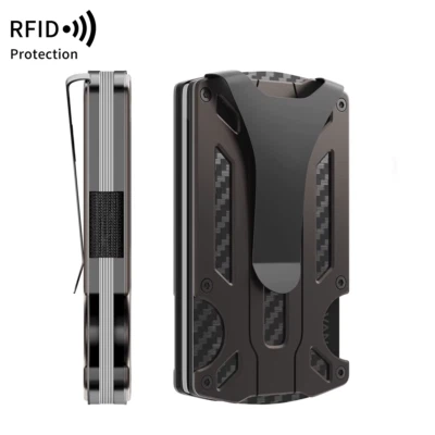 Men & Women Slim with Money Clip, Minimalist Wallet RDIF Blocking - Imagem 1 de 4