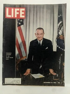 Life Magazine President Johnson At His White House Desk December 13 1963 - Picture 1 of 1