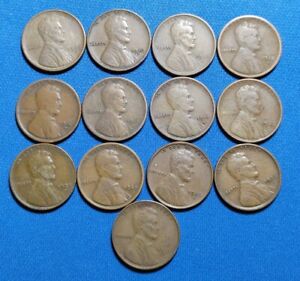 Lincoln Wheat Cents; Lot 13 Early Semi-Keys. 1909 S - 15 S, 24 D, 31 S More!