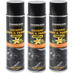 Cockpitspray Seidenmatt Clean 3 x 500ml Vanille Cockpit Reiniger Cockpitpflege - Bild 1 von 2