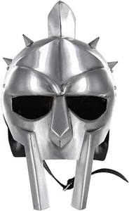 Roman Gladiator Helmet Maximus Spiked Armor M Steel Helmet Halloween Costume - Picture 1 of 6