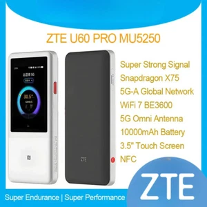 ZTE U60 Pro MU5250 5G Pocket WiFi Router 10000mAh NFC 5G/4G Portable Hotspot - Picture 1 of 6