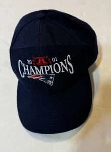 New England Patriots 2001 AFC Strapback Baseball Cap Blue&&& - Picture 1 of 3