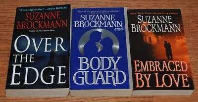 Over the Edge, Body Guard, and Embraced By Love by Suzanne Brockmann--very good Foto 1 de 4