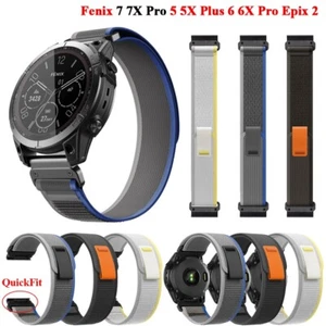 22mm 26mm Nylon Straps For Garmin Fenix 7X/7Pro/6X 6 5X 5Plus 3 3HR Wristband - Picture 1 of 18