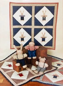Modello trapuntato Farmyard Creations più bambole HOP SKIP e JUMP coniglietto ragazzo orso - Foto 1 di 1