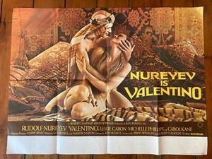 Vintage Nureyev Is Valentino Quad Movie Cinema Large Poster Original 1977 Rare - Picture 1 of 14