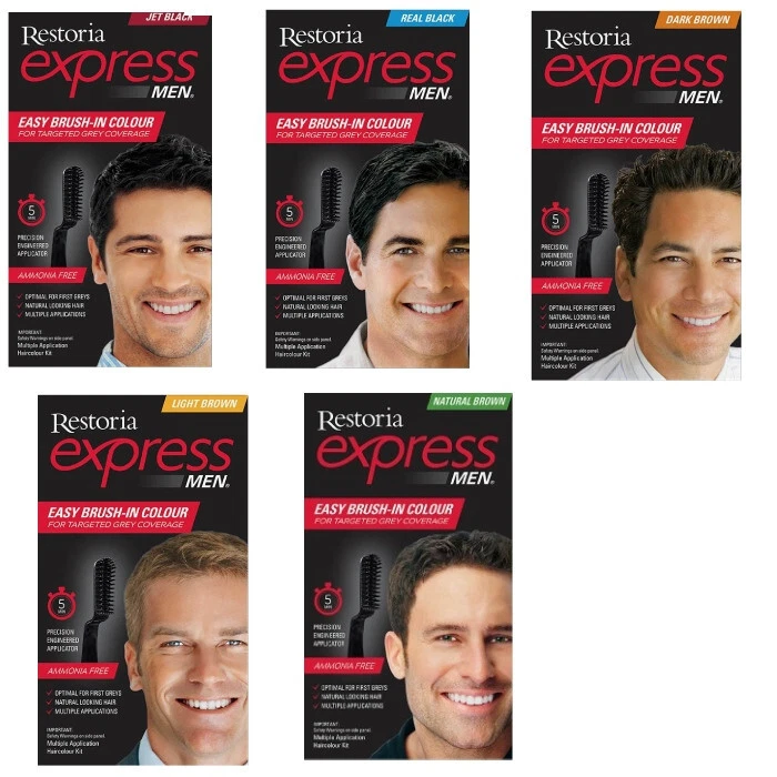 Restoria Express Men Hair Colour Kit Gentle & Fast  Ammonia Free Brush In Colour - image 1 of 1