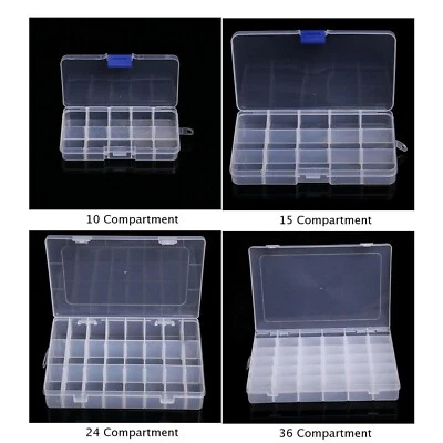 Plastic Box Jewelry Bead Storage Container Craft Organizer Precious Divider DIY - Image 1 of 2